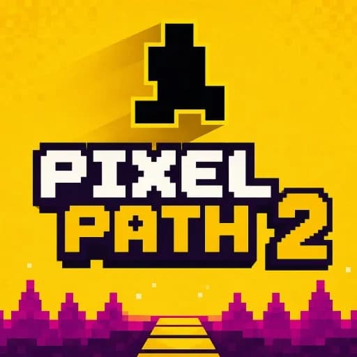 Pixel Path 2 thumbnail showing the pixel-art game logo over a yellow and purple level backdrop