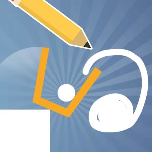 Brain Lines thumbnail showing a hand-drawn line acting as a ramp to guide a ball toward a cup