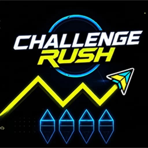 Challenge Rush thumbnail showing a neon arrow icon flying over a yellow zigzag wave trail