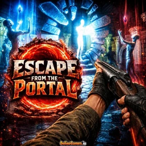 Escape from the Portal thumbnail showing a dimly lit room with a glowing portal and scattered clue items
