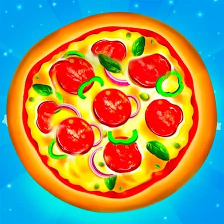 Pizza Clicker thumbnail showing a giant pepperoni pizza surrounded by upgrade and oven buttons