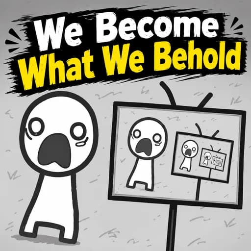 We Become What We Behold thumbnail showing a TV camera pointed at a crowd of circle and square characters